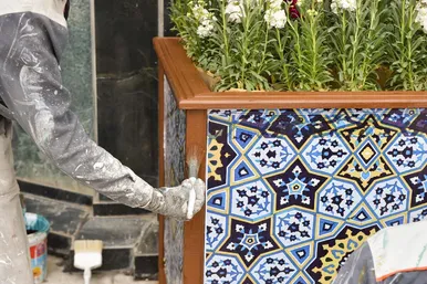 گل‌آرایی حرم مطهر رضوی در آستانه عید نوروز