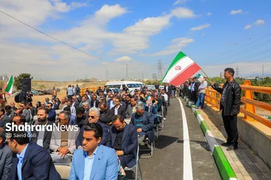 گزارش تصویری |بهره‌برداری از اتصال بزرگراه شهید سلیمانی به بلوار نماز، ۸۱ دستگاه ون و احداث مسیل اقبال