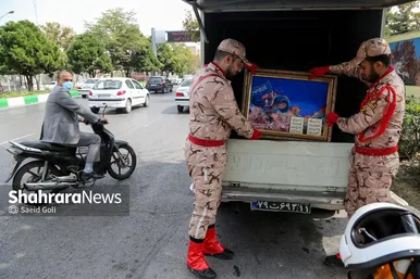 عکس | رونمایی از دیوارنگاره «از حماسه دیروز تا حماسه امروز»