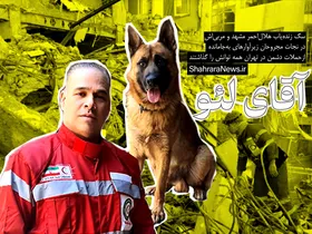 ویدئو | آقای لئو؛ سگ زنده یاب هلال احمر مشهد، ده&zwnj;ها نفر را از زیر آوار حمله دشمن به تهران پیدا کرد