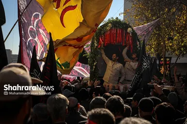 اجتماع عزاداران فاطمی و تشییع پیکر ۱۲ شهید گمنام دفاع مقدس و ۲ شهید حادثه تروریستی راسک در مشهد