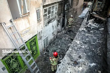 مهار آتش‌سوزی یک هتل آپارتمان در خیابان امام رضا (ع) مشهد