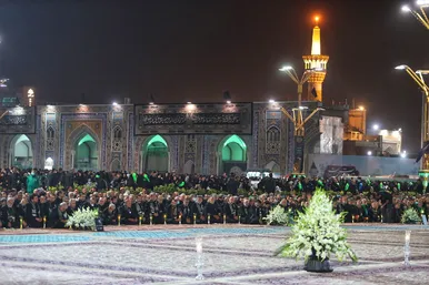 آیین خطبه خوانی شب شهادت امام رضا(ع) در حرم مطهر رضوی