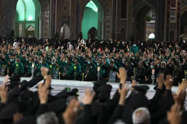 مراسم خطبه خوانی شب عاشورا در حرم مطهر رضوی‎‎‎‎