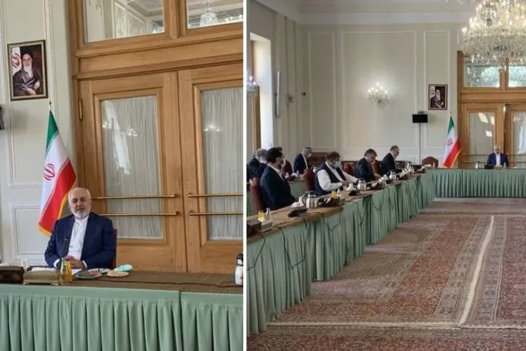 نمایندگانی از طالبان و دولت افغانستان در تهران | ظریف: ایران آماده کمک به روند مذاکرات بین افغان‌ها است + فیلم