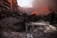 ویدئو | تصاویر منتشرنشده از لحظه شهادت سید حسن نصرالله در ضاحیه لبنان