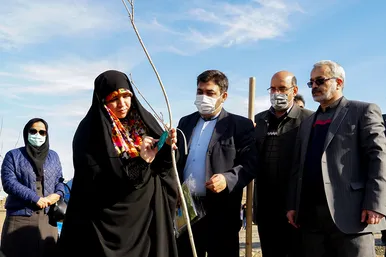 مراسم کاشت نهال توسط بانوان شهر