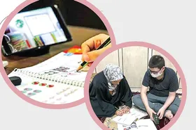 معلم - مادری و تحصیل مجازی