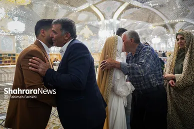 گزارش تصویری | عقد بالا سر حضرت ؛ لحظه شیرین وصال