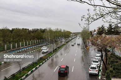 گزارش تصویری | شهر مشهد زیر بارش رحمت الهی در روز ۱۲ فروردین