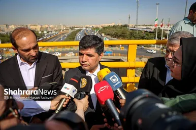 گزارش تصویری | بهره برداری از پل غربی سطح سوم تقاطع غیرهمسطح خیام مشهد