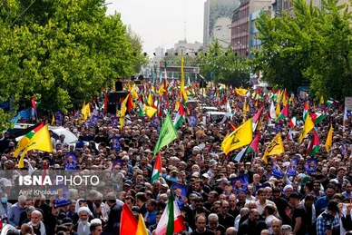 عکس‌هایی از مراسم تشییع پیکر شهید اسماعیل هنیه در تهران - ۱