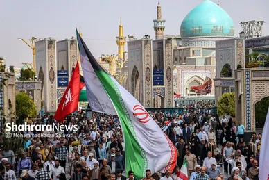 راهپیمایی انزجار مردم مشهد از جنایات رژیم صهیونیستی در لبنان و فلسطین