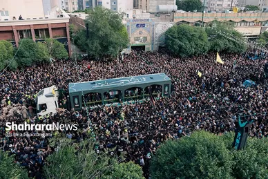عکس‌هایی از مراسم تشییع پیکر شهدای خدمت در مشهد (۱)