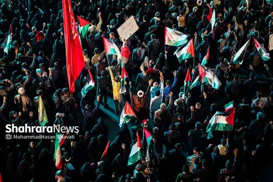 اجتماع مردمی «این المنتقم» در میدان فلسطین مشهد