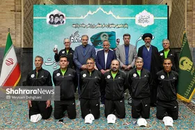 گزارش تصویری | آیین رسمی بدرقه دوندگان کاروان جاده ولایت در حرم مطهر رضوی