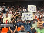 آغاز برنامه انتخاباتی نامزدهای انتخابات ریاست‌جمهوری در مشهد | از حضور باتأخیر پزشکیان تا تغییر مکان سخنرانی جلیلی (۶ تیر ۱۴۰۳) + فیلم و عکس