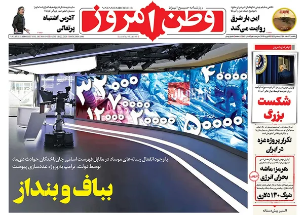 صفحه نخست روزنامه‌های کشور - یکشنبه ۳ اسفند ۱۴۰۴