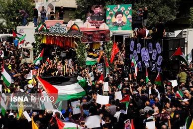 عکس‌هایی از مراسم تشییع پیکر شهید اسماعیل هنیه در تهران - ۱