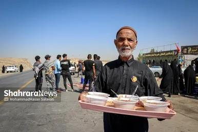 زائران پیاده در مسیر حرم مطهر رضوی