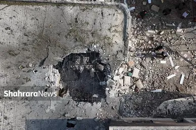 گزارش تصویری | عکس‌هایی از محل اصابت موشک ارتش تروریست آمریکا در شهرستان کوهستک هرمزگان