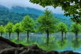 ویدئو| نمایی زیبا از دریاچه ۲.۵ میلیون ساله الندان در استان مازندران