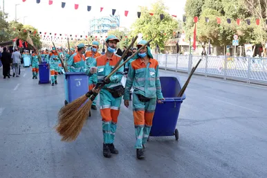 مراسم اذن خدمت پاکبانان مشهدی در مراسم پیاده روی جاماندگان اربعین