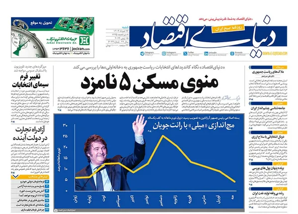 صفحه نخست روزنامه‌های کشور - شنبه ۲۶ خرداد ۱۴۰۳