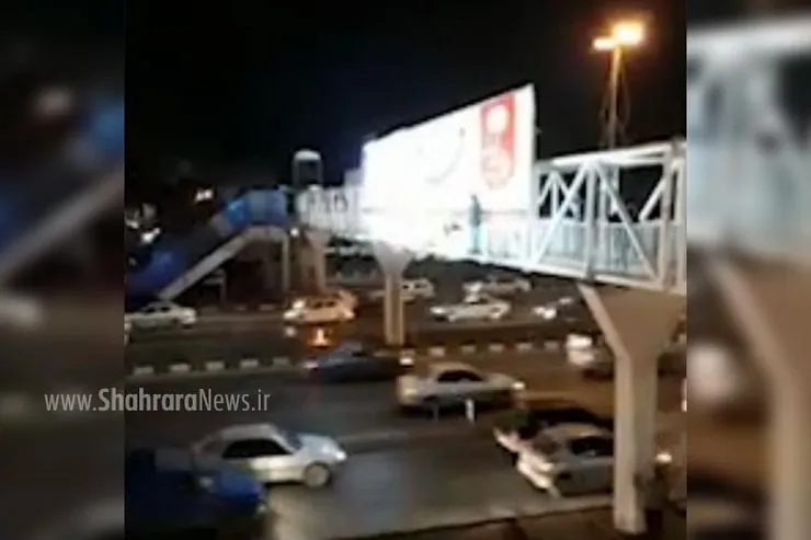 فیلم/خودکشی نافرجام دختر مشهدی از پل هوایی پارک ملت مشهد