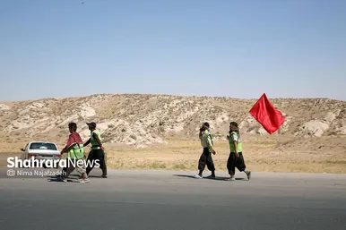زائران پیاده حرم امام رضا (ع)