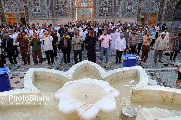 اقامه نماز عید قربان در حرم مطهر رضوی | آیت الله علم الهدی: روز عید قربان، روز قربانی کردن هوای نفس است + فیلم و تصاویر