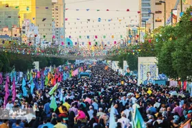 اجتماع لشکریان امام رضا (ع) در مشهد در روز میلاد امام هشتم
