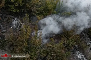 آتش سوزی منطقه حفاظت شده جهان نمای  گلستان