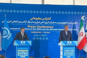 نتیجه نشست خبری گروسی و اسلامی| گروسی: آماده&zwnj;ایم کار را پیش ببریم| اسلامی: ابهام درباره غنی&zwnj;سازی ۸۴ درصدی حل شد+ فیلم