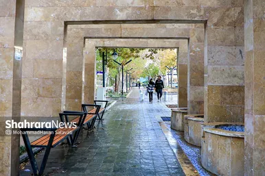 طراوت باران پاییزی در مشهد