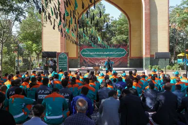 آئین مردمی بدرقه کاروان خادمان اربعین حسینی