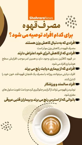اینفوگرافی | مصرف قهوه برای کدام افراد توصیه می&zwnj;شود؟