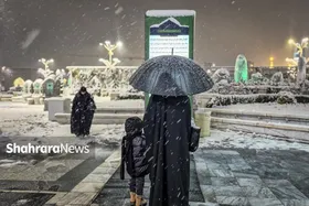 گزارش تصویری | حال و هوای برفی حرم مطهر رضوی