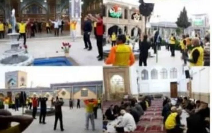 ورزش صبحگاهی در مسجد خمینی شهر جنجالی شد + فیلم
