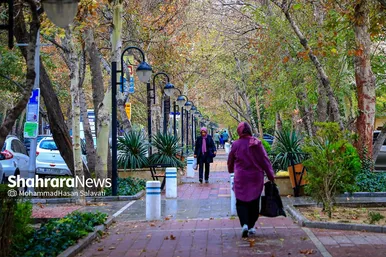 طراوت باران پاییزی در مشهد