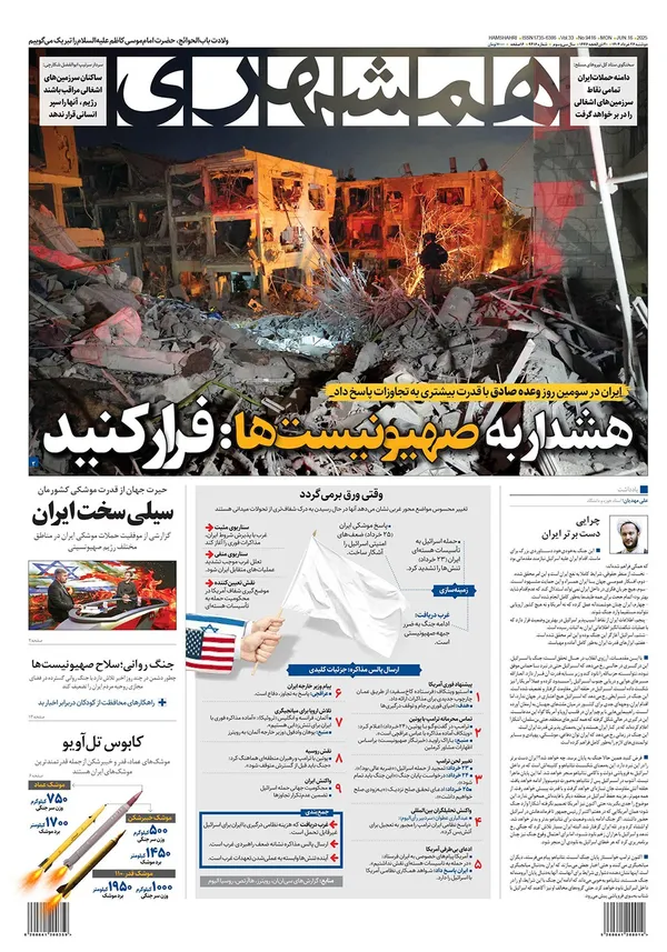 صفحه نخست روزنامه‌های کشور - چهارشنبه ۲۸ خرداد ۱۴۰۴