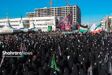 اجتماع عزاداران فاطمی و تشییع پیکر ۱۲ شهید گمنام دفاع مقدس و ۲ شهید حادثه تروریستی راسک در مشهد