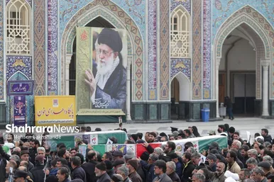 گزارش تصویری | مراسم تشییع پیکر ۸ شهید اقتدار ایران اسلامی در مشهد (۱۳ اسفند ۱۴۰۴)