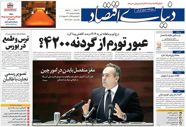 صفحه نخست روزنامه‌های کشور - یکشنبه ۲ مرداد ۱۴۰۱