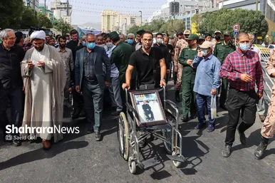 تشییع پیکر جانباز شهید عباس معروفی در مشهد