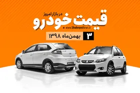 قیمت خودرو&zwnj;های داخلی و خارجی در بازار امروز ۹۸/۱۱/۳ +جدول