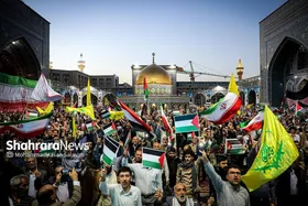 اجتماع همبستگی با جبهه مقاومت فلسطین در صحن قدس حرم مطهر رضوی