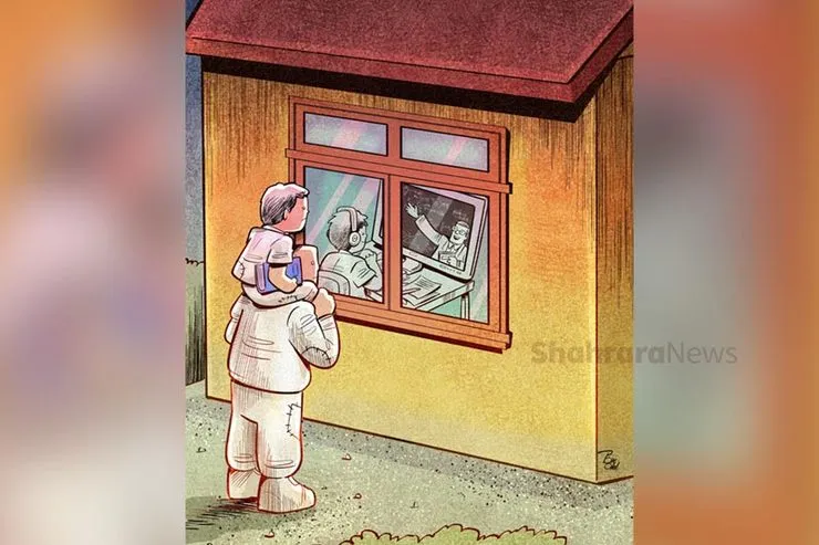 کارتون | عدم دسترسی ۲۰ درصد دانش آموزان به موبایل، تبلت و اینترنت