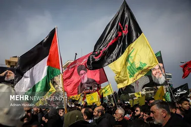 تصاویری از تشییع پیکر شهید سیدحسن نصرالله و شهید سیدهاشم صفی‌الدین در بیروت