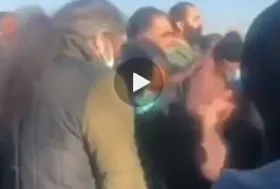مراسم خاکسپاری متفاوت همسر نسيم ادبی همراه با دف نوازی + فیلم